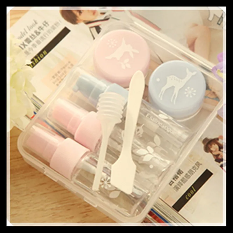 

ElimElim Plastic Travel Bottle set Cosmetic container Plastic bottle jar spatula, cosmetic PET sprayer bottle kit
