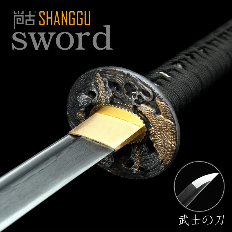 Full Handmade Black Japanese Samurai Sword Katana Damascus Folded Steel Blade Practical Sharp Gift Chinese Kung Fu Ninja | Дом и сад