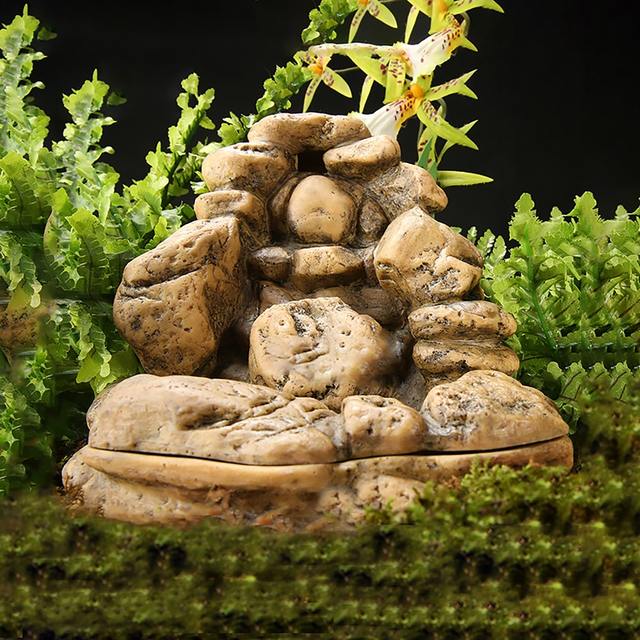 Reptile Fountain Drinking For Gecko Lizard Snake Tortoise Frog Rock
