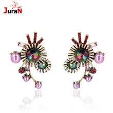 JURAN 3 цвета Новые женские модные ювелирные изделия стиль милые серьги ручной работы жемчужные милые сережки со стразами для женщин W2403