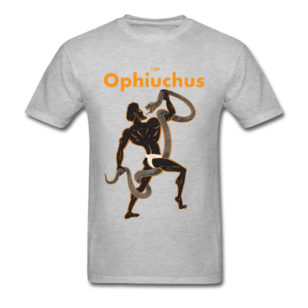 I Am Ophiuchus Summer Fall 100% Cotton Crew Neck T Shirt Short Sleeve Simple Style T-Shirt Dominant Design Tshirts I Am Ophiuchus grey