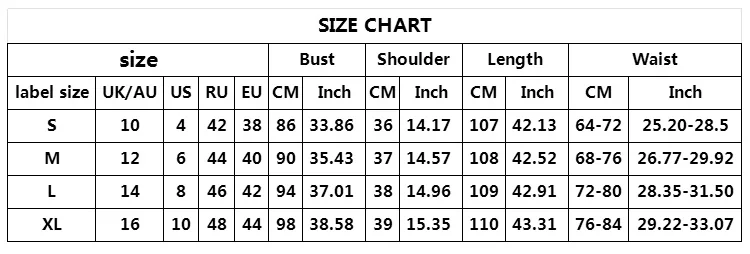 SIZE CHART