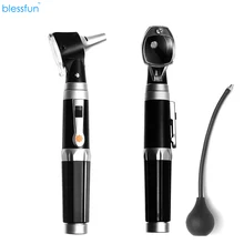 Blessfun Professional Otoscope Diagnositc Kit Medical Ear Care LED Optical fiber Portable Otoscope New