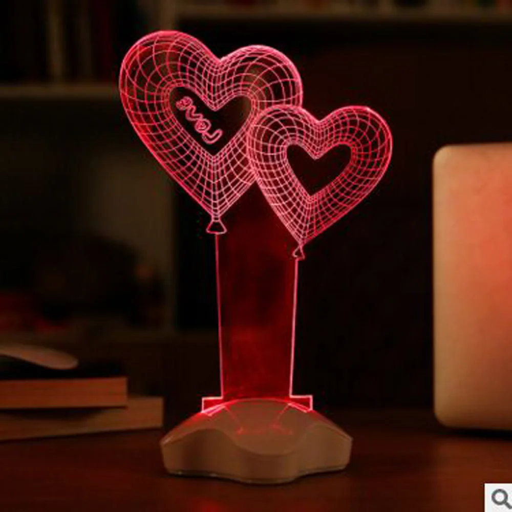 

Romantic Hear Lamp Night Light 3D Visual LED Night Light Creative Lava Table Lamp Novelty Lighting luz de noche