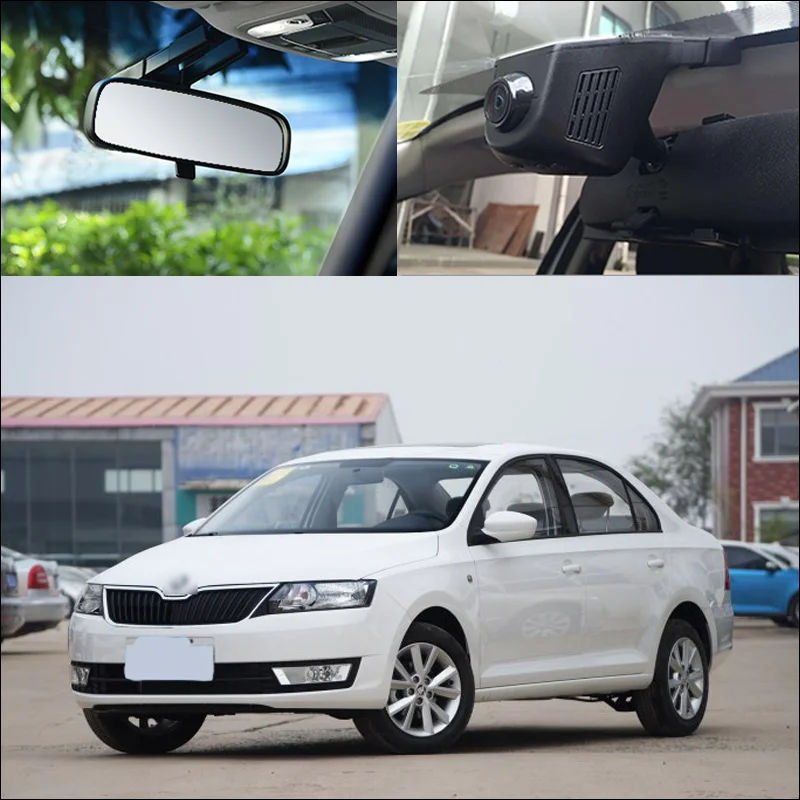 Видеорегистратор BigBigRoad для Skoda Rapid Автомобильный регистратор с Wi Fi