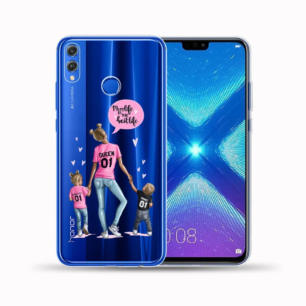 Волосы для мам и детей, девочек queen Мягкий ТПУ чехол Обложка для huawei Honor 9 10 Lite 8X 6X Y5 Y6 II Y3 Y7 Y9 Y5 Prime NOVA 3 3I 4