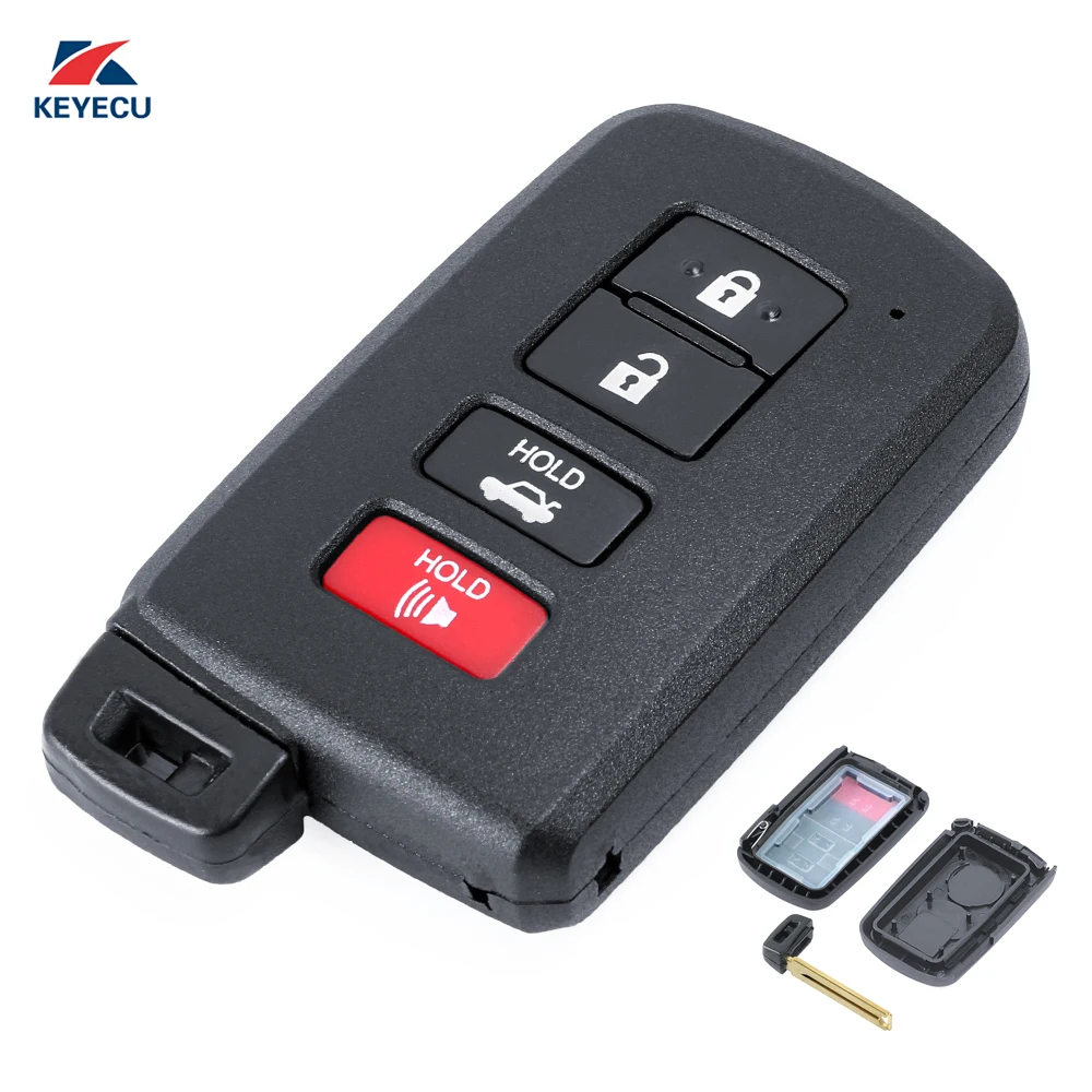 

KEYECU Replacement Remote Car Key Shell Case Fob 4 Button for Toyota Prius C Land Cruiser Tacoma 2012-2017 (Shell Only) 10Pcs