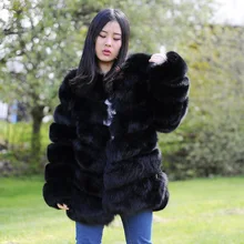 CX-G-A-97 пальто из натурального Лисьего меха женская модная зимняя женская куртка на заказ из натуральной кожи пальто из лисьего меха