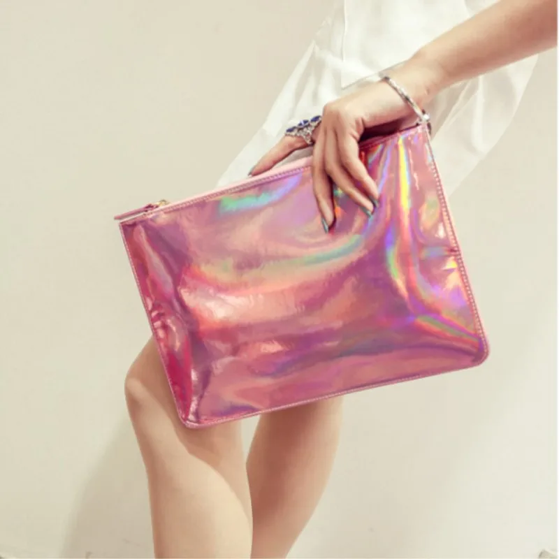 

New Hologram Laser Messenger Bags For Teenage Girls Tassel Chains Bag Women Crossbody Bags Optical Maser Laser Leather Bags