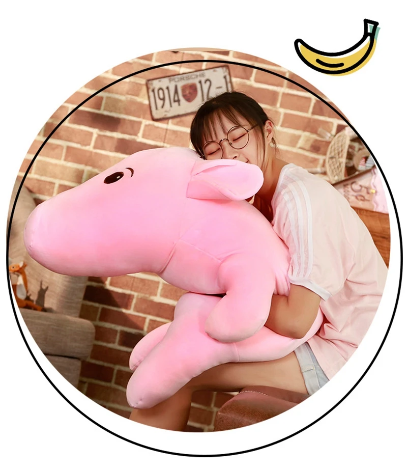 new lovely cartoon pig doll plush toy  big soft piggy girl sleeping pillow big eyes pink pig toys 110cm 130cm DY50339(16)