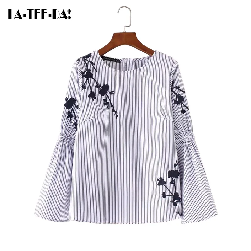 LaTeeDa 13 2017 New Embroidery font b Blouses b font font b Women b font Floral