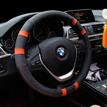 KKYSYELVA Steering Wheel Covers Universal 15 inch With Genuine Leather For Car Truck Suv Interior Accessories цена KKYSYELVA Steering Wheel Covers Universal 15 inch With Genuine Leather For Car Truck Suv Interior Accessories цены онлайн