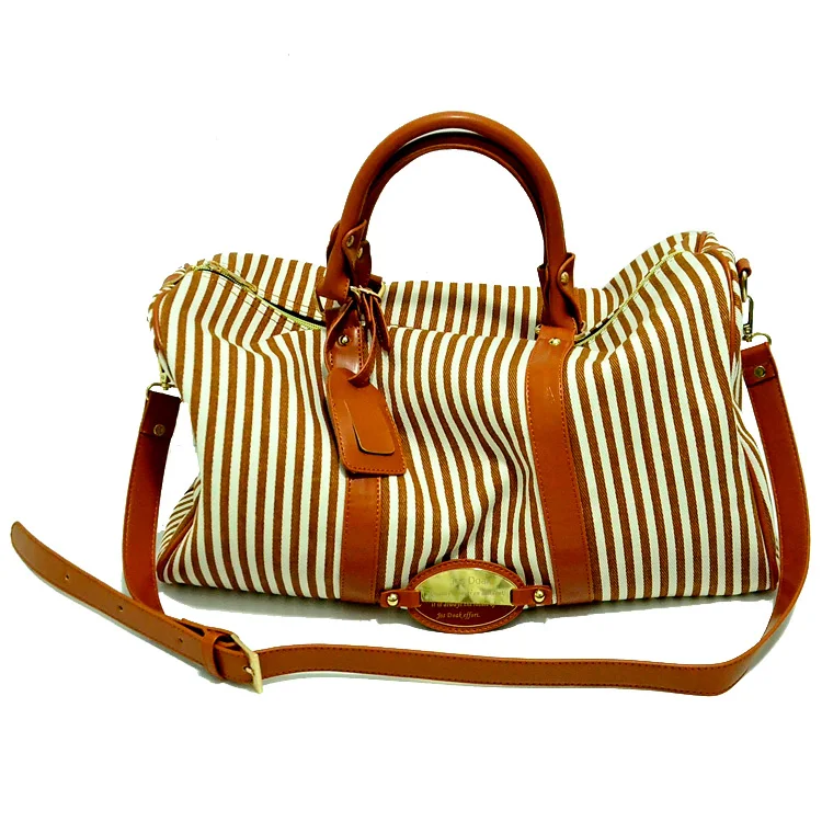 

2016 Korean navy style women vertical striped canvas bags new women shoulder messenger bag 1525bag