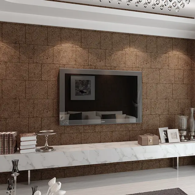 European Tv Wall Wallpaper 3d Non Woven Bedroom Wallpaper Simple