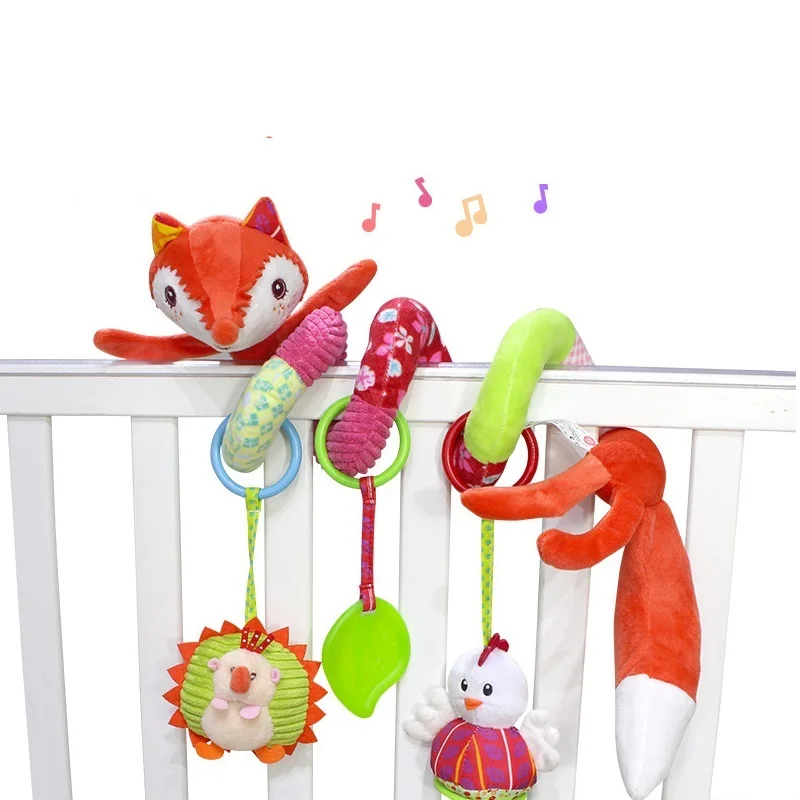 Newborn Infant Soft Plush Toys Baby Crib Hanging Toys Stroller Playing
