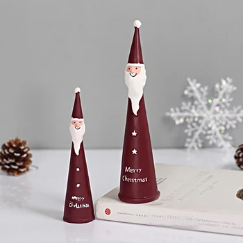 

2pcs/set Cute Father Christmas Figurine Resin Craft Home Decoration Living Room Hotel Store Figurine Ornaments Child Gifts