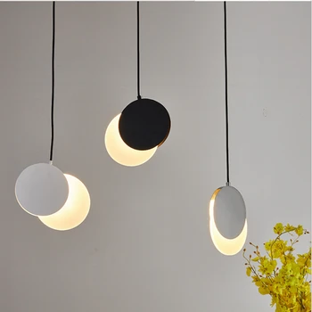 

Modern Moon Led Pendant Light Fixture Nordic Hang Lamp Suspension Luminaire Luster for Living Room Bedroom Kitchen Home Deco