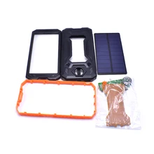 2018 Bank Solar Panel Waterproof Power Bank 2 USB Solar Charger Case With LED USB Battery Charger Cases BOX Kit