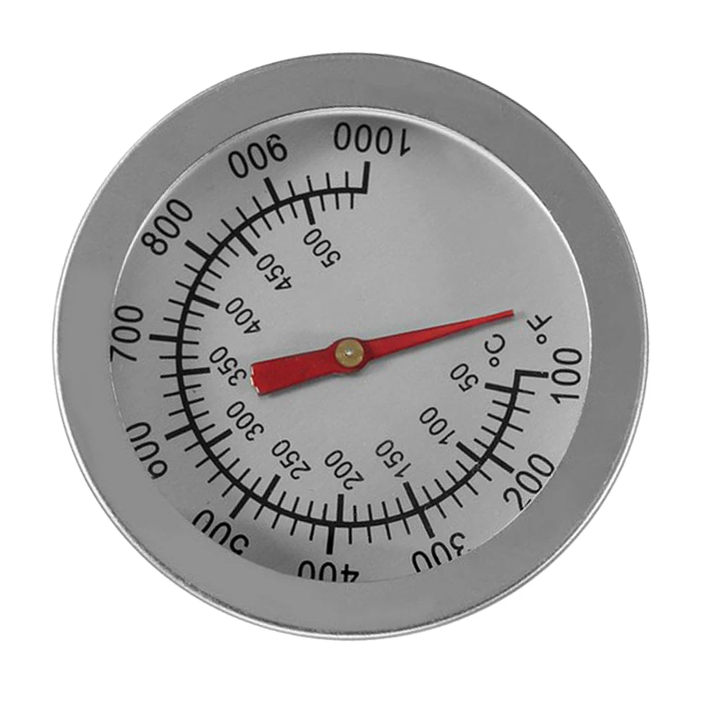 Stainless Steel BBQ Charcoal Grill Pit Wood Smoker Temperature Gauge Thermometer Replacement 50-500℃ / 100-1000 ℉