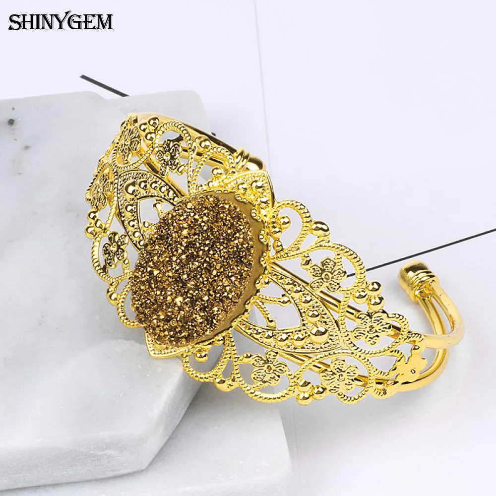 ShinyGem классические роскошные полые цветочные короны золотые бриллианты овальные
