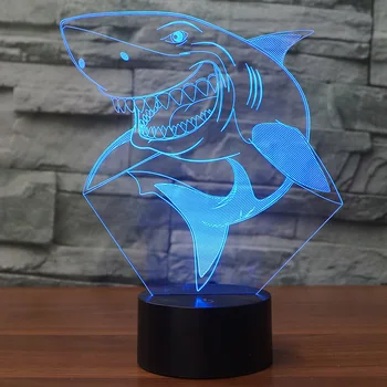 

Creative shark shape night light Touch switch 7 Colors Table Lamp For Children or Home Decor support USB
