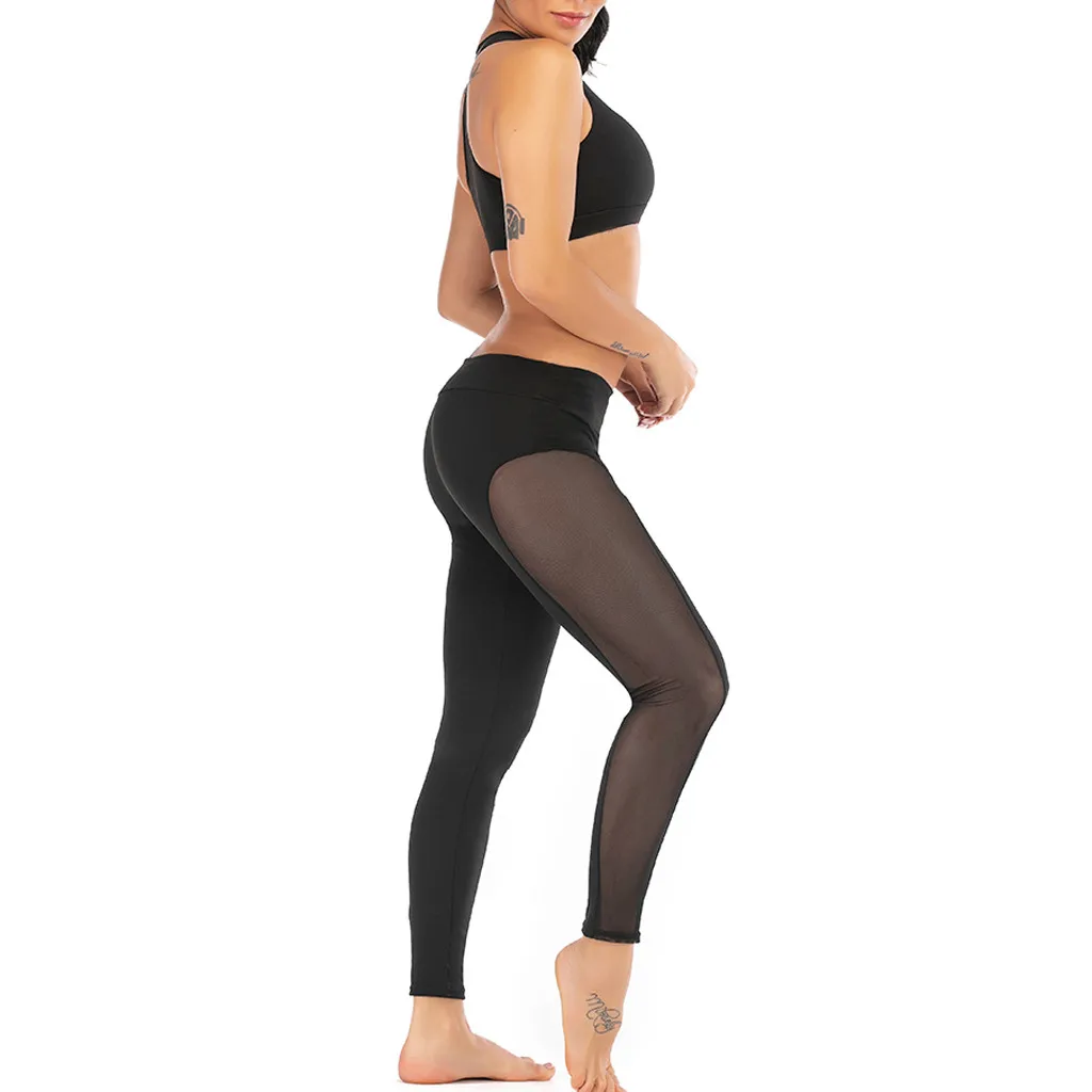 Двухсекционный Модный женский жилет для йоги, Одноцветный спортивный фитнес-комплект, эластичные Топы+ штаны, одежда для тренировок для женщин