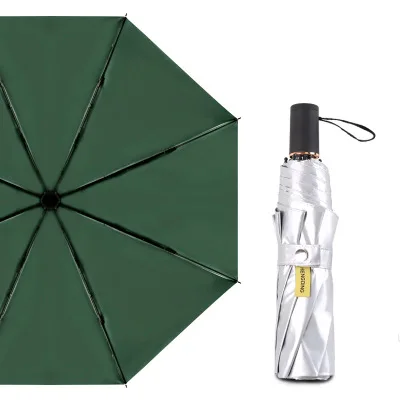 Fashion Silver Reflective Umbrella Rain Women Anti UV Windproof Folding Umbrellas Travel Business Umbrella Man parasol Paraguas зонт прозрачный - Цвет: green