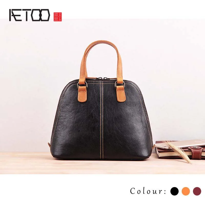 

AETOO Handmade leather ladies bag small 2016 new Korean version of personalized fashion mini wild atmosphere shell handbag