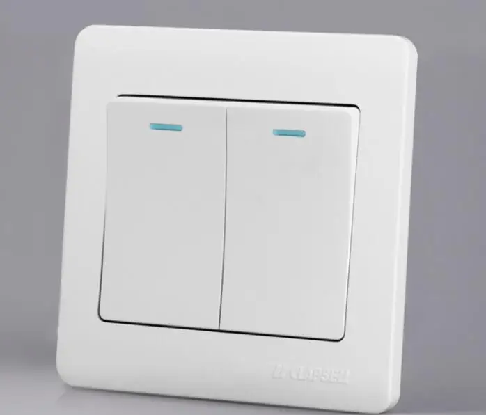 

5pcs Type 86 wall switch panel white home two single two open billing control switch