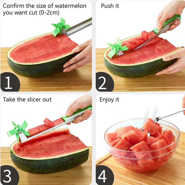 TPUSNOK ветряная мельница нож для арбуза Нержавеющая сталь нож для нарезки дыни которую удобно держать нож для резки арбуза инструменты для фруктов TPA44