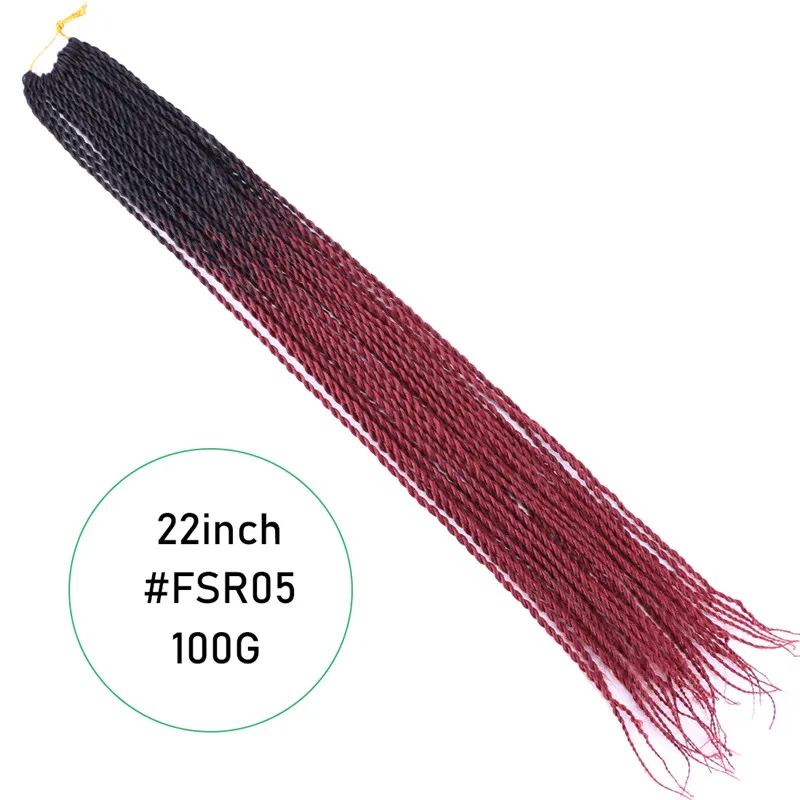 FSR Ombre синтетические плетеные волосы 22 дюйма 100 г Сенегальские крученые волосы на крючках косички 30 корней/упаковка 39 цветов - Цвет: #14