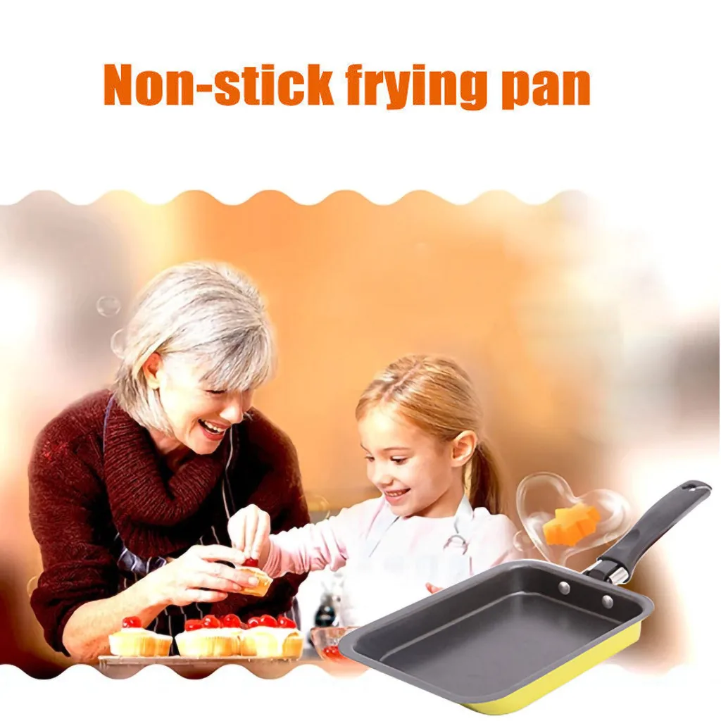 

New Style Creative Rectangular Non-stick Frying Pan Fry Egg Pancake Pot Mini Manual Cooking Tools