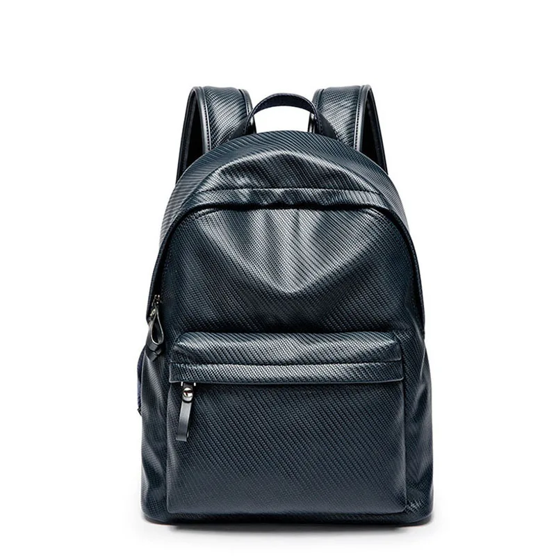Striped Embossing Men's Backpack Large Air Cushion Strap Shoulder Bag