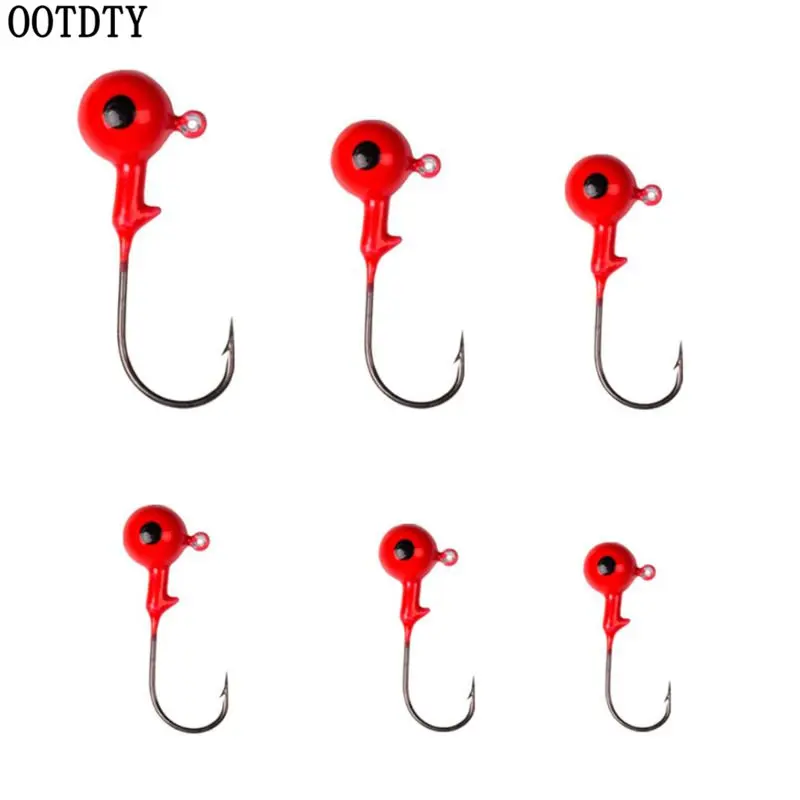 

OOTDTY 10 Pcs/box Lead Hook High Carbon Red Lead-hook Soft Insect Lithe Bait Special Hooks 3.5g 5g 7g 10g 14g 21g