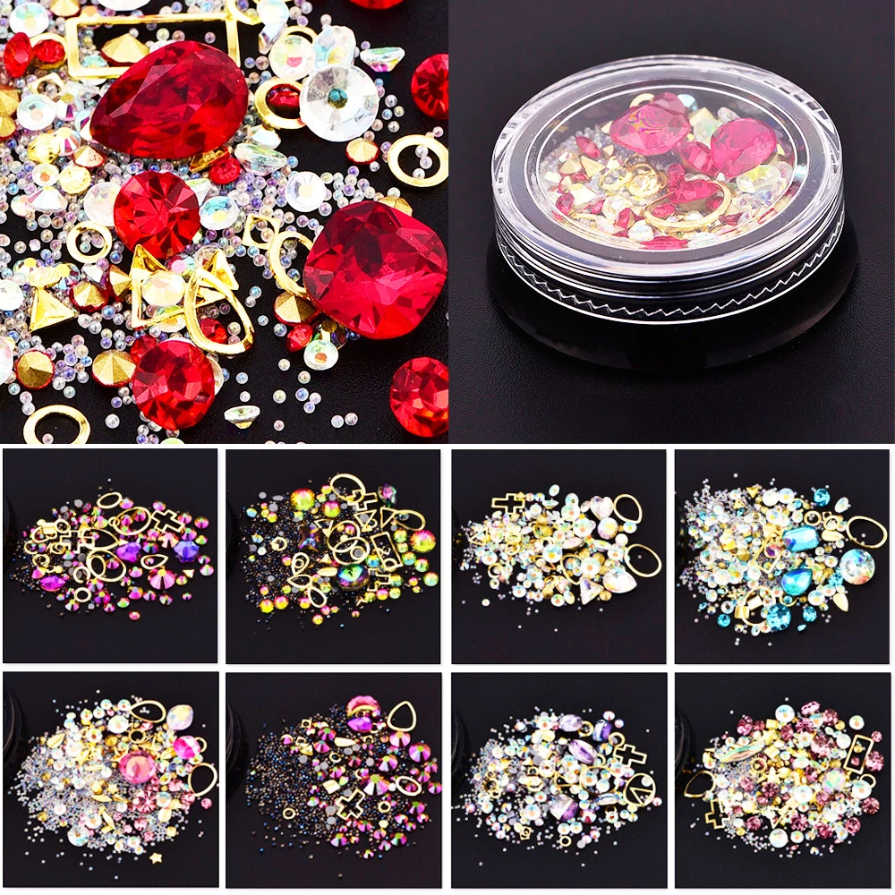 3D Nail Crystal Rhinestones Nail Art Decorations Mixed Colorful Acrylic