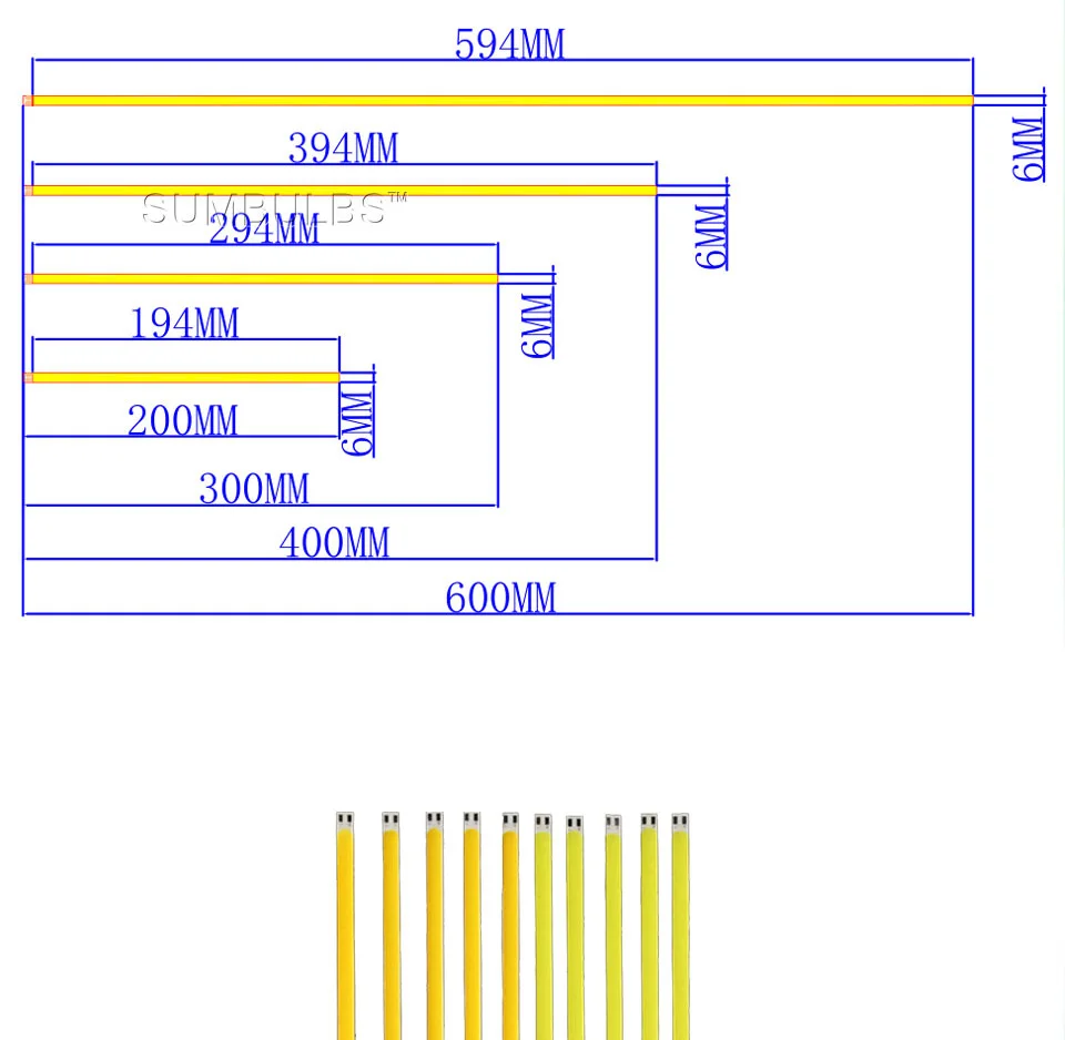 10w 20w 60cm 40cm 30cm 20cm cob led strip car light (1)
