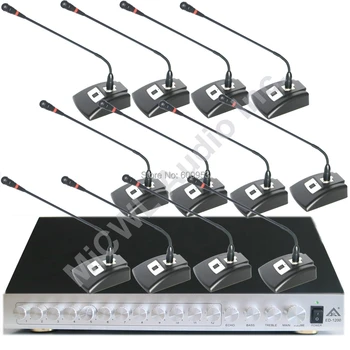 Micwl 4x800 プロ 1to 12 デスク会議グースネックマイクマイクシステム 12 会議マイク 5 メートルケーブル 12 ボリュームコントロールボタンエコー低音