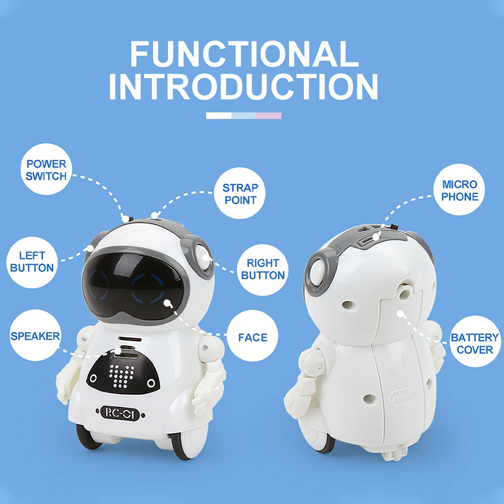 White Dialogue Voice Recognition Pocket Talking Robot