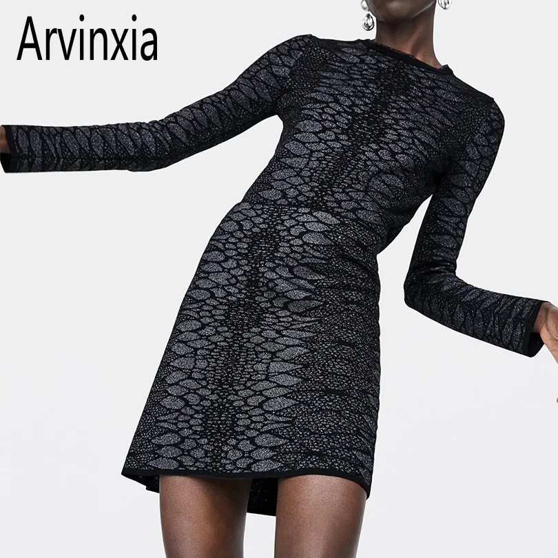 Arvinxia ZA винтажные женские юбки с оборками из кожи животных Новое поступление до