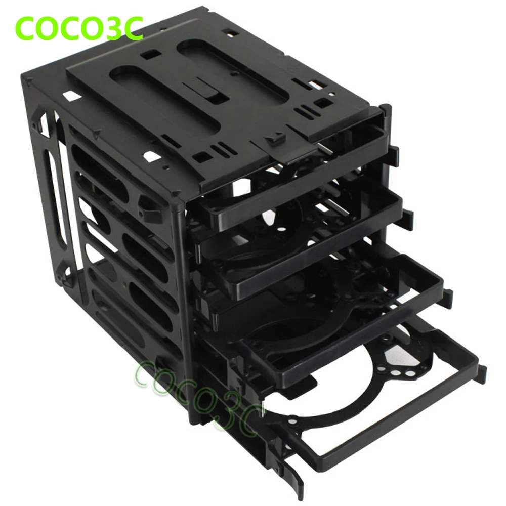 Plastic & Steel 4 Bays SSD Protect Box For 2.5" 3.5" SATA