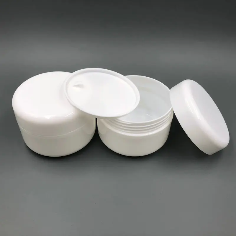 

Круглая пустая пластиковая баночка для крема с крышкой и внутренней крышкой, 100 мл, белая пластиковая баночка, косметический контейнер, Бесплатная доставка 20 шт.