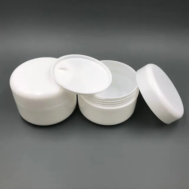 Download 100g Round Empty Plastic Cream Jar with Lids & Inner Cap, 100ml White Plastic Jar Pot Cosmetic ...