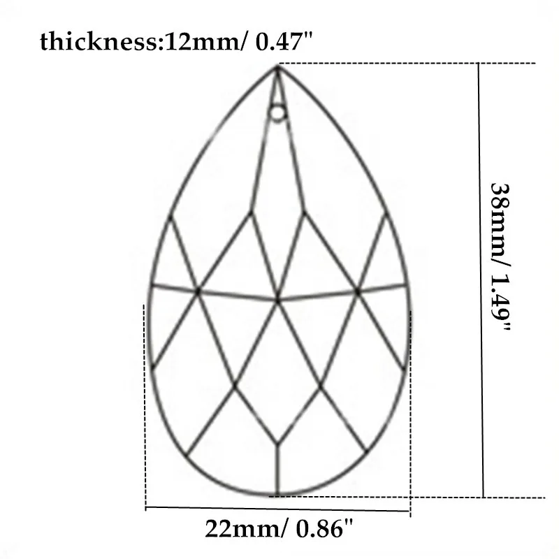Hierkyst 100 шт. K9 Стекло призмы-кристаллы подвесные люстры Запчасти люстры УФ-лампа освещения Повесьте капли 38 мм 1,4"# 2245-1E