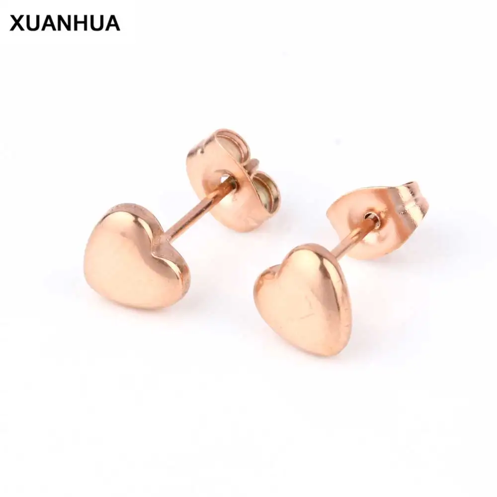 XUANHUA серьги из нержавеющей стали в форме сердца модные ювелирные серьги-гвоздики для серьги-капельки с кристаллом подарки женские серьги