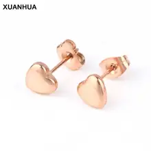 XUANHUA серьги из нержавеющей стали в форме сердца модные ювелирные серьги-гвоздики для серьги-капельки с кристаллом подарки женские серьги