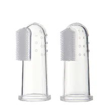 2 шт зубная щетка для пальцев Мягкая силиконовая безопасная детская зубная щетка для пальцев щетка для чистки массажа