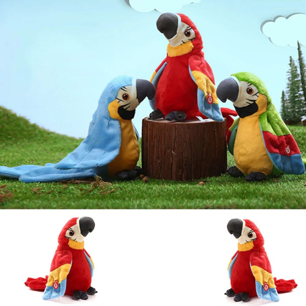 Электронные Домашние животные говорящие игрушечные попугаи Смешные звукозаписи плюшевый костюм попугая Рождественский подарок для детей детские развивающие игрушки