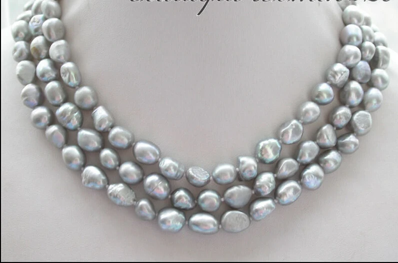

FREE SHIPPING ******z4212 beautiful 50" 13mm gray baroque freshwater cultured pearl necklace (A0513)