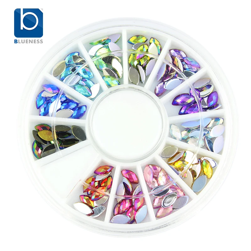 

Blueness Glitter AB Acrylic Stud Decoration for Nails Art Design Manicure 12 Colors Mixed Resin Adhesive Jewelry ZP202