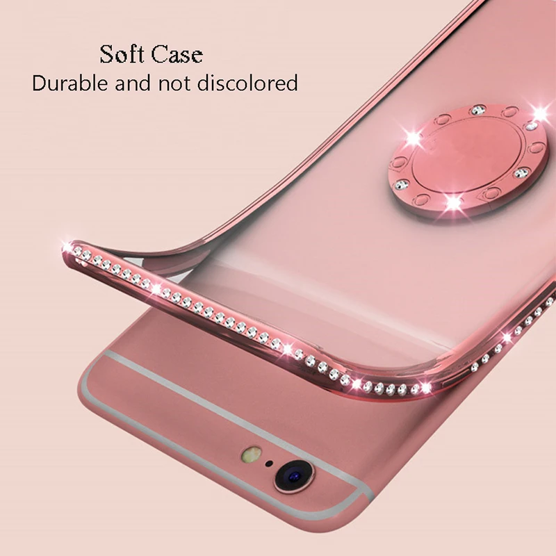 Bling Diamond Case For Samsung Galaxy A6 A8 A7 2018 S10 Lite S8 S9 Plus Finger Ring Cover for iPhone X XR XS Max 7 8 6 6S Plus Bling Diamond Case For Samsung Galaxy A6 A8 A7 2018 S10 Lite S8 S9 Plus Finger Ring Cover for iPhone X XR XS Max 7 8 6 6S Plus